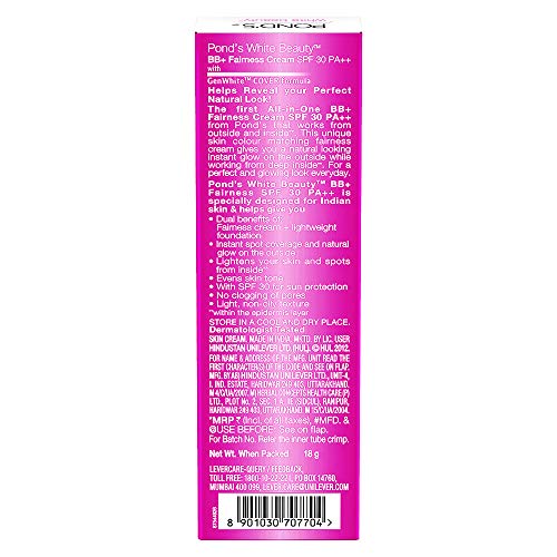 1 X18g Ponds White Beauty All-in-one Bb+fairness Cream Spf30pa++