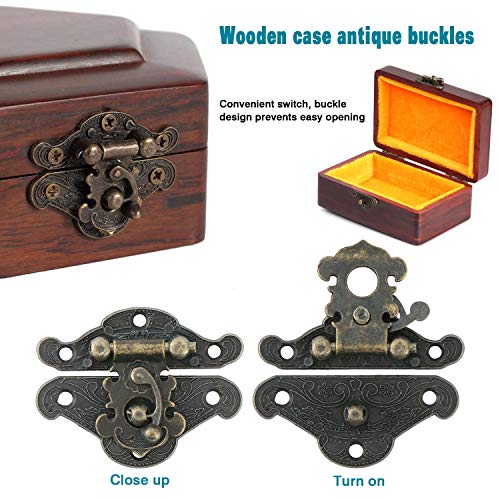 10 piezas de diseño retro gabinete decorativo joyería caja de madera cerrojo antiguo cerrojos con 20 piezas grandes bisagras en forma de mariposa con 140 tornillos