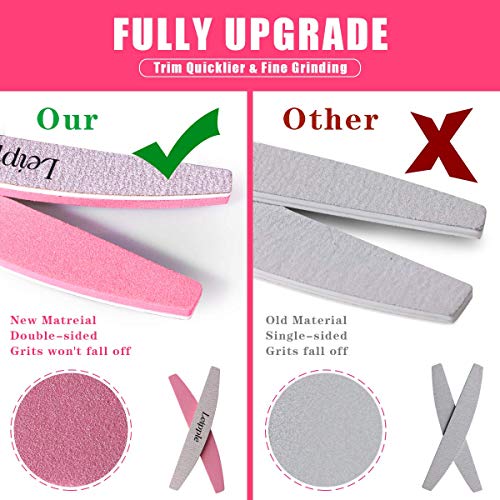 10 Piezas limas de uñas profesionales 100/180- limas para uñas de doble cara esponja herramientas de cuidado de mascotas para uso doméstico y salón