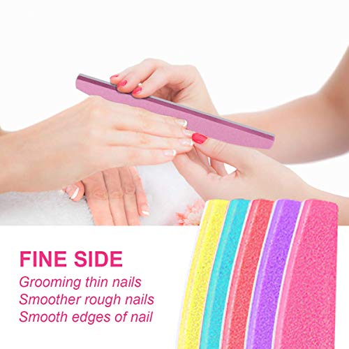 10 Piezas limas de uñas profesionales 100/180- limas para uñas de doble cara esponja herramientas de cuidado de mascotas para uso doméstico y salón