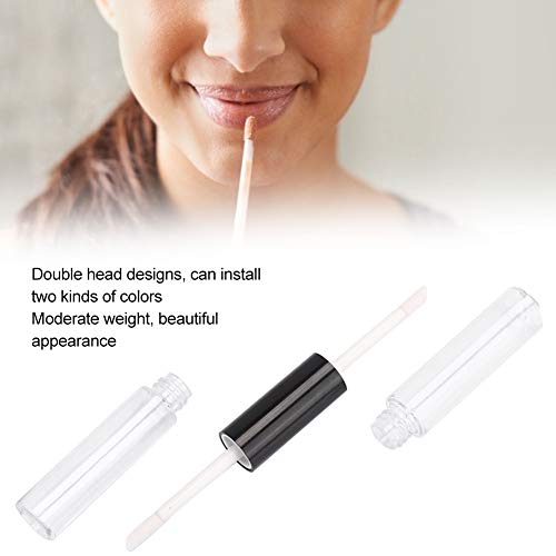 10 Uds 5ml tubos vacíos de brillo de labios de doble cabeza, botellas de lápiz labial DIY de doble cara para salones de belleza profesionales y bricolaje casero