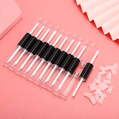 10 Uds 5ml tubos vacíos de brillo de labios de doble cabeza, botellas de lápiz labial DIY de doble cara para salones de belleza profesionales y bricolaje casero