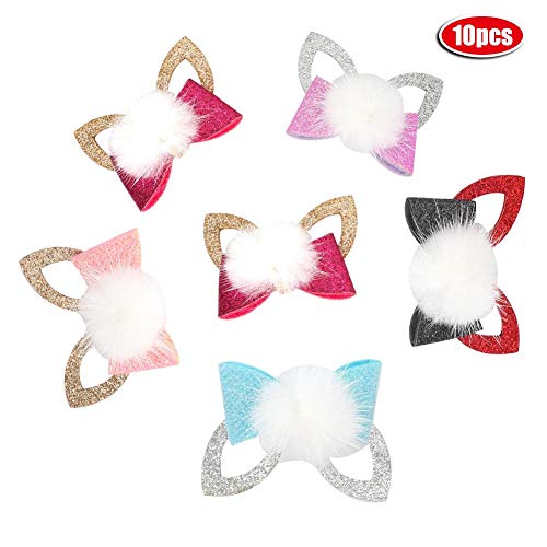 10 Unids Pet Clips de Pelo Perro Gato Cachorro Forma de Oreja Linda Bola de Pelo Arcos Horquilla Encantadora Bola de Pelo Mascota Topknot Peluquería para Mascotas