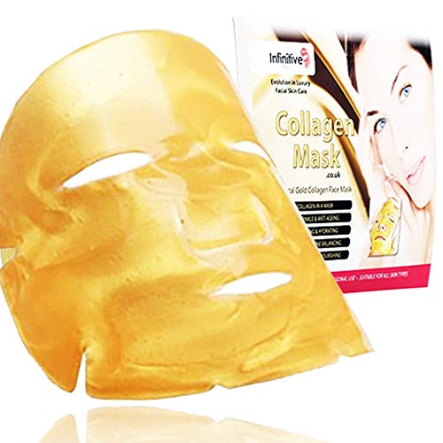 10 x New Crystal 24K Gold Powder Gel Collagen Face Mask Masks Sheet Patch, Anti Ageing Aging, Skincare, Anti Wrinkle, Moisturising, Moisture, Hydrating, Uplifting, Whitening, Remove Blemishes & Blackheads Product. Firmer, Smoother, Tone, Regeneration Of S