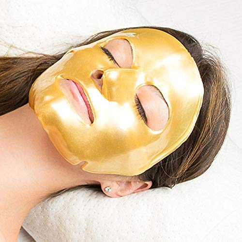 10 x New Crystal 24K Gold Powder Gel Collagen Face Mask Masks Sheet Patch, Anti Ageing Aging, Skincare, Anti Wrinkle, Moisturising, Moisture, Hydrating, Uplifting, Whitening, Remove Blemishes & Blackheads Product. Firmer, Smoother, Tone, Regeneration Of S