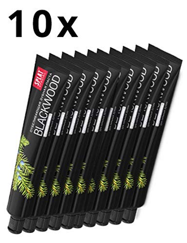 10 X Splat Blackwood Blanqueador Carbono Pasta de Dientes - Oferta de Ahorro