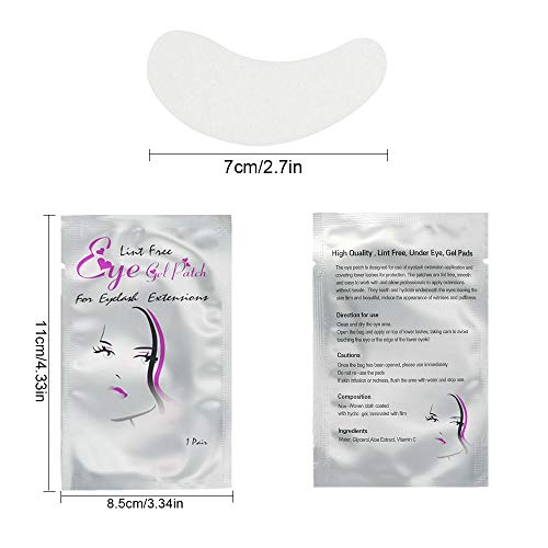 100 Pares Parches Ojos Pestañas Almohadillas de Gel Desechables Parche para Extensiones de Pestañas, Lifting Pestañas, Maquillaje Pegatinas para Los Ojos