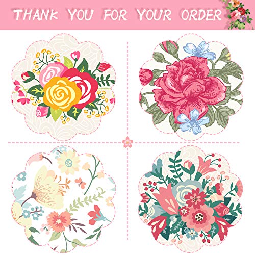 100 Piezas de Tarjetas de Thank You for Supporting My Business Tarjetas Coloridas de Apreciación de Flor Tarjetas de Felicitación de Negocios para Propietarios de Pequeñas Empresas, 2 X 3.5 Pulgadas