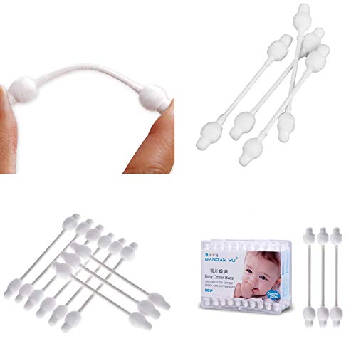 100 unidades de bastoncillos de algodón para cuidado del bebé, para bebés y niños recién nacidos
