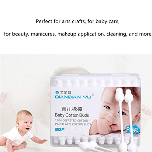 100 unidades de bastoncillos de algodón para cuidado del bebé, para bebés y niños recién nacidos