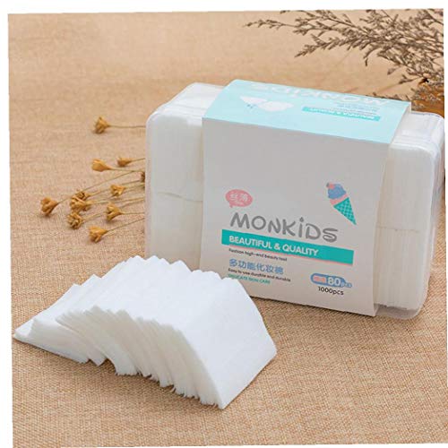 1000PCS maquillaje suave almohadillas de algodón pelusa Toallitas gratuita para eliminar de uñas Cara Ojos absorbente y delgada de algodón cosmético