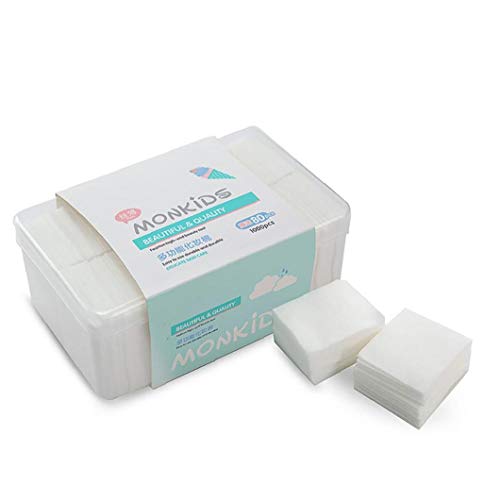 1000PCS maquillaje suave almohadillas de algodón pelusa Toallitas gratuita para eliminar de uñas Cara Ojos absorbente y delgada de algodón cosmético