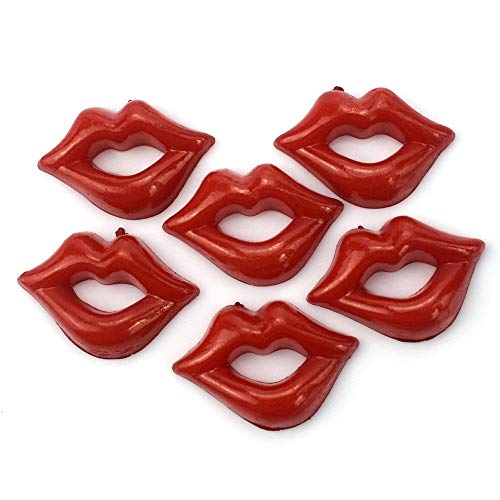 100PCS Cute Resin Decoration Lip Buttons Red Colors Cartoon Mouth Button DIY Button Home Costura Scrapbooking Clothing DIY Making, Amarillo, 20x14mm
