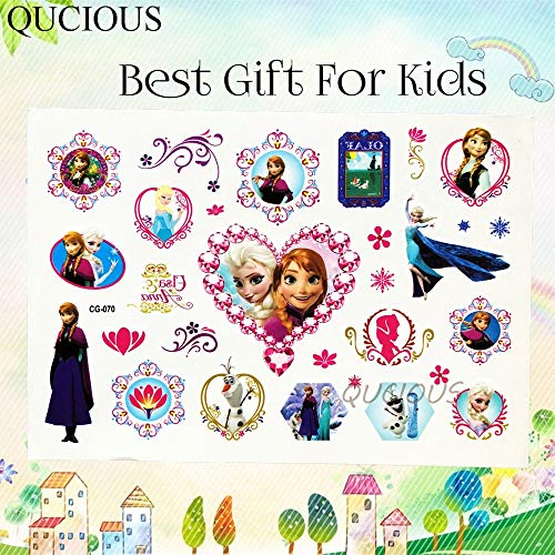 10.9x15.5cm Temporarios de transferencia de agua dibujos animados nieve Frozen princesa tatuaje pegatina para niñas regalos DIY maquillaje Reina Anna y Elsa QCG069