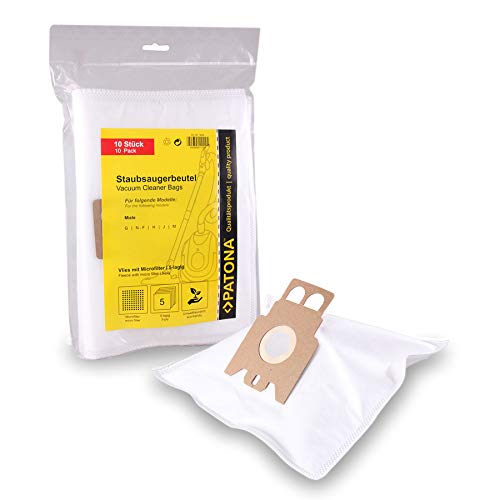 10x Bolsas de aspiradora para Miele F | G | H | J | M | N - Black Diamond, Black Jewel, Black Pearl - S 711, Blue Magic, Blue Moon 800, Blue Moon Plus, Blue Star - Brillant 2400, 3500, 4500, 7600, 8600 - Calypso, Caramel 700, Caribic - Cat & Dog 500, 700,