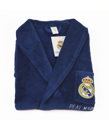 10XDIEZ Bata Real Madrid 306 Azul Royal - Medidas Albornoces/Batas Adulto - M (Mediana)