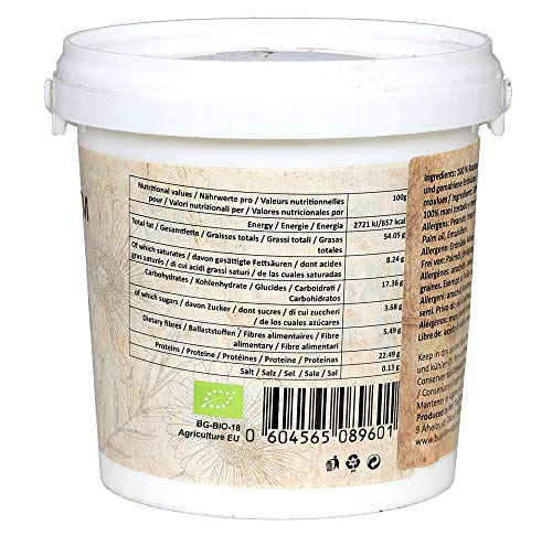 1.2 kg Mantequilla de maní (cacahuete) orgánica de 100% maní, sin sal, sin azúcar, sin aditivos, sin conservantes, nada más que mantequilla de maní, vegana y saludable