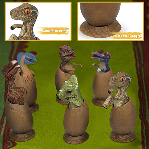 12 Piezas Juguetes Dinosaurios Huevos de Dinosaurio Tarta Cumpleaños Juguete Decoración de Pasteles para Niños