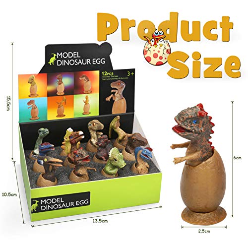 12 Piezas Juguetes Dinosaurios Huevos de Dinosaurio Tarta Cumpleaños Juguete Decoración de Pasteles para Niños