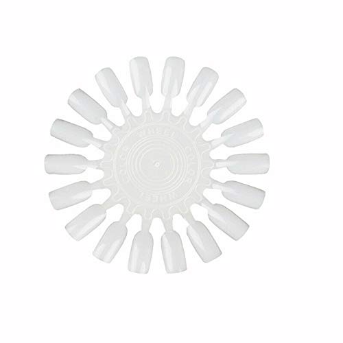 12 x uñas Art Tips Color Pop Stick Display Fan Práctica Starter Ring Clear DIY Palos Swatch polacos para exhibición y paleta de rueda de gráfico de práctica