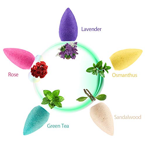 125 unidades de gránulos aromáticos florales de reflujo natural para quemador de incienso 5 tipos de fragancia