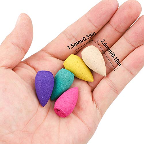 125 unidades de gránulos aromáticos florales de reflujo natural para quemador de incienso 5 tipos de fragancia