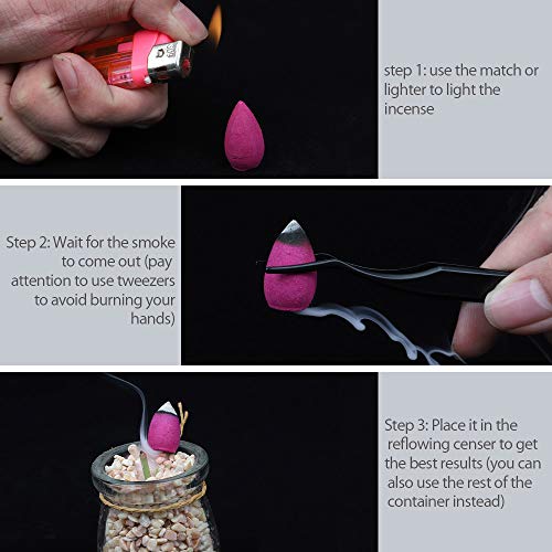 125 unidades de gránulos aromáticos florales de reflujo natural para quemador de incienso 5 tipos de fragancia