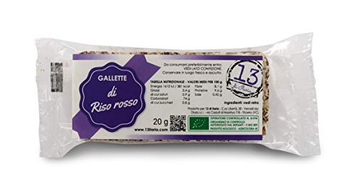 13 di Ilaria Tortitas de arroz Rojo integrales 100% Bio - 20 bolsitas Individuales de 20gr