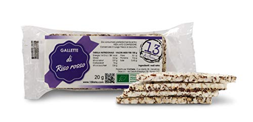 13 di Ilaria Tortitas de arroz Rojo integrales 100% Bio - 20 bolsitas Individuales de 20gr
