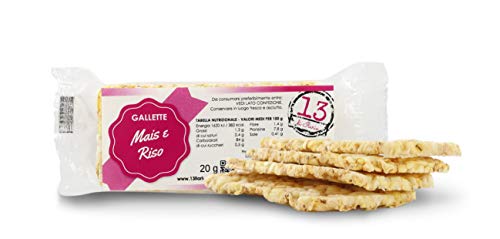 13 di Ilaria Tortitas de arroz y maíz 100% Bio - 20 bolsitas Individuales de 20gr