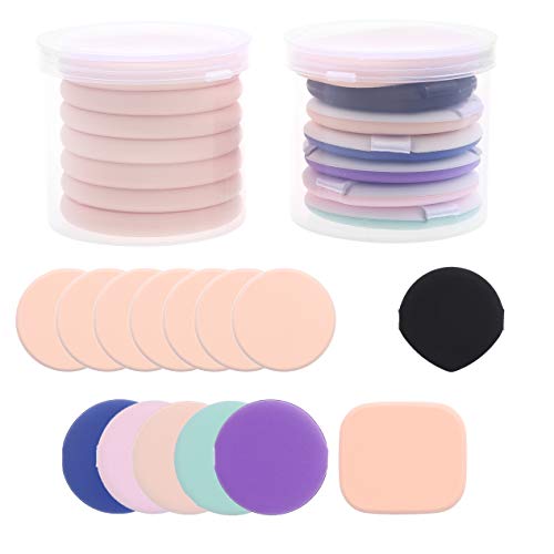 14 Borlas y Esponjas de Maquillaje Kare &Kind – Libres de Látex – Para Difuminar, Resaltar y Realizar Contornos – Utilícelas en Polvo Suelto, Prensado y Compacto, Cremas BB, Base, Antiojeras y Bronzer