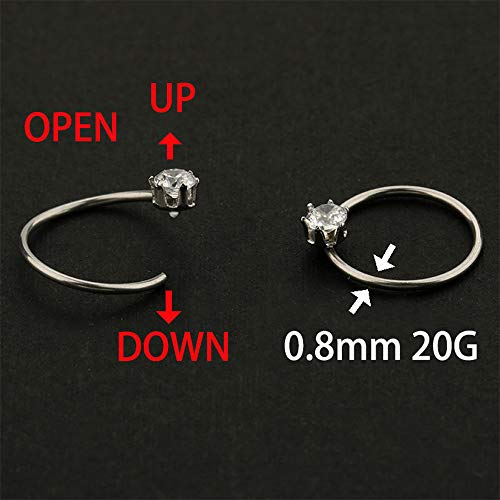 16 Piezas Cartílago Pendiente Aro Piercing,Piercing Nariz Aros,Pendientes de Acero Inoxidable Aro de Nariz para Piercing de Cuerpo,Oreja y Nariz Bisutería de Cuerpo para Hombres y Mujeres