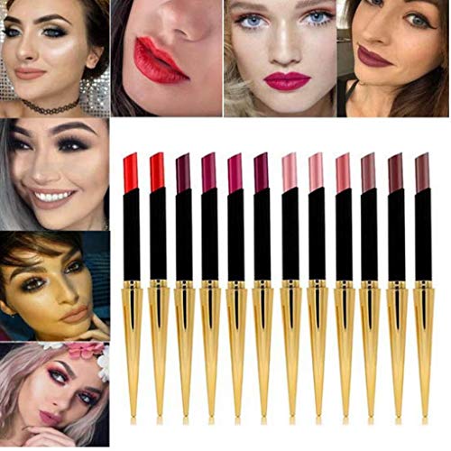 1pc Barra De Labios Mate Impermeable Y Dura Más Tiempo Bala Belleza Del Lápiz Labial Lip Cosmética Hidratante Diseño Satin Pintalabios Regalo Magnífico Para Muchachas De Las Mujeres (09)