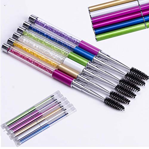 1PC Cepillo Profesional De La Visión Con El Casquillo Ceja Cepillos De Rimel Cepillos Varitas Del Aplicador Herramientas De Belleza Portátil Para Uso De Maquillaje (Rosa)