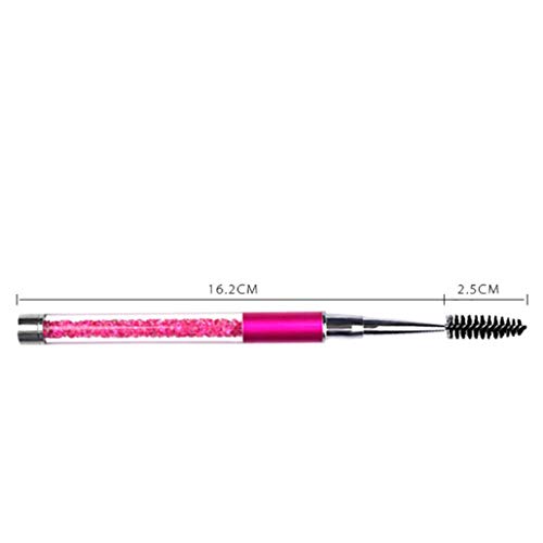 1PC Cepillo Profesional De La Visión Con El Casquillo Ceja Cepillos De Rimel Cepillos Varitas Del Aplicador Herramientas De Belleza Portátil Para Uso De Maquillaje (Rosa)