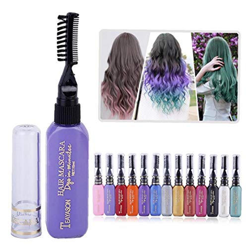 1pc Color Temporal Del Pelo De La Tiza De Forma Instantánea Herramienta De Tinte De Pelo Color Palo De Pelo Rimel No Tóxico Lavable Tiza Del Pelo Perfecto Estilismo (rosa)