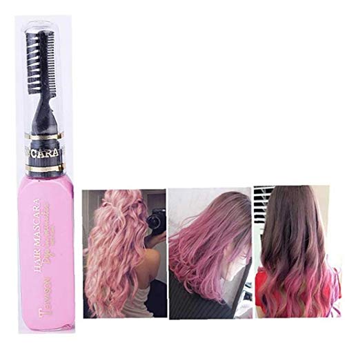 1pc Color Temporal Del Pelo De La Tiza De Forma Instantánea Herramienta De Tinte De Pelo Color Palo De Pelo Rimel No Tóxico Lavable Tiza Del Pelo Perfecto Estilismo (rosa)
