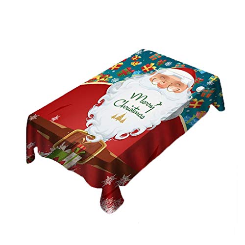 1PC Estiramiento Comedor manteles Spandex Patrón Lavable Tabla Cubierta del Protector de Santa Claus Mantel para Cocina Comedor Decoración 55" x55