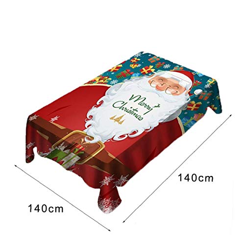 1PC Estiramiento Comedor manteles Spandex Patrón Lavable Tabla Cubierta del Protector de Santa Claus Mantel para Cocina Comedor Decoración 55" x55