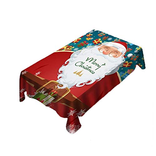 1PC Estiramiento Comedor manteles Spandex Patrón Lavable Tabla Cubierta del Protector de Santa Claus Mantel para Cocina Comedor Decoración 55" x55