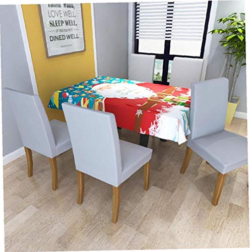 1pc Estiramiento Comedor Manteles Spandex Patrón Lavable Tabla Cubierta del Protector De Santa Claus Mantel para Cocina Comedor Decoración 55" X55