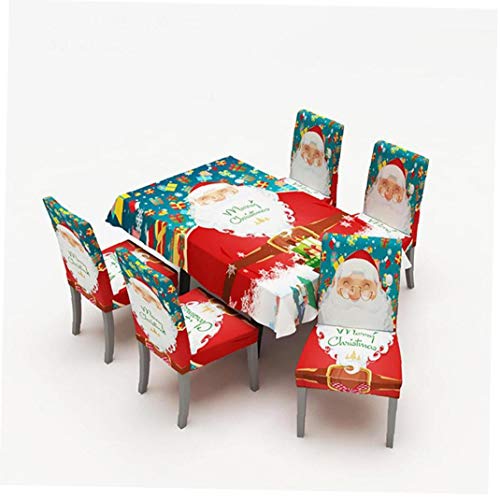 1pc Estiramiento Comedor Manteles Spandex Patrón Lavable Tabla Cubierta del Protector De Santa Claus Mantel para Cocina Comedor Decoración 55" X55