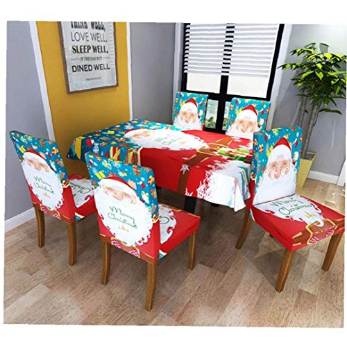 1pc Estiramiento Comedor Manteles Spandex Patrón Lavable Tabla Cubierta del Protector De Santa Claus Mantel para Cocina Comedor Decoración 55" X55