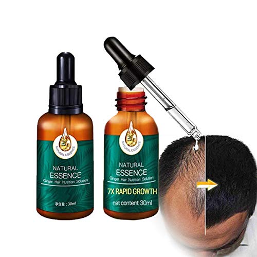 1pc/2pcs/3pcs 7X Rapid Growth Hair Treatment, 7 Day Hair Growth Serum Essence Oil Regrow, Anti Hair Loss Fast Hair Growth Serum Ginger Essential Oil Promotes Thicker and Regrowth (30ml)