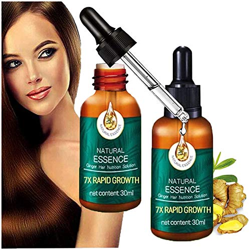 1pc/2pcs/3pcs 7X Rapid Growth Hair Treatment, 7 Day Hair Growth Serum Essence Oil Regrow, Anti Hair Loss Fast Hair Growth Serum Ginger Essential Oil Promotes Thicker and Regrowth (30ml)