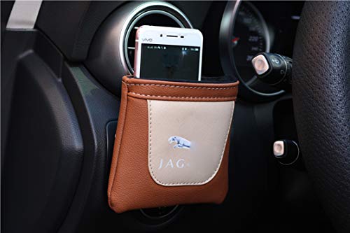 1pcs Bolsa De Almacenamiento Interior Del Organizador Del Coche ,Interor Air Vent Cell Phone Keys Monedas Almacenamiento Bolsa MultifuncióN Con Gancho,Para Jaguar S Type Svr Xfr Xf Xkr F-Type Xe Xj-S