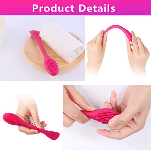 2 en 1 cepillo de limpieza facial de silicona suave manual y cepillo para mascarilla facial, cepillo de lavado suave para la cara, cepillos aplicadores faciales para aplicar máscaras faciales