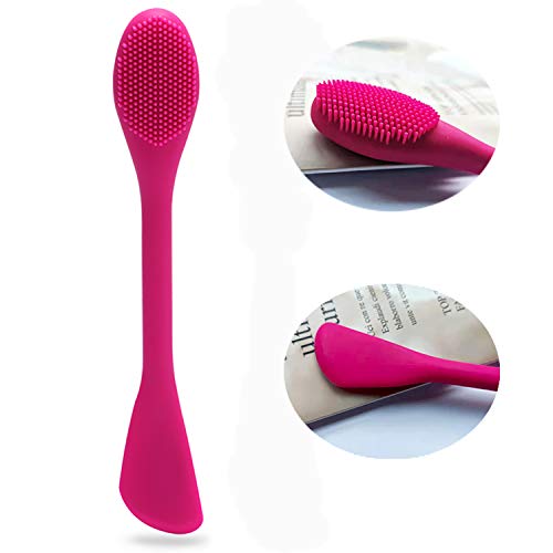 2 en 1 cepillo de limpieza facial de silicona suave manual y cepillo para mascarilla facial, cepillo de lavado suave para la cara, cepillos aplicadores faciales para aplicar máscaras faciales