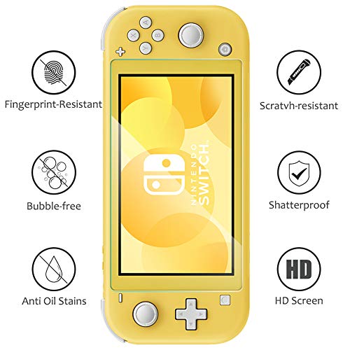 [2 Pack] UniqueMe Protector de Pantalla para Nintendo Switch Lite, Vidrio Templado [ 9H Dureza ] [Sin Burbujas] HD Film Cristal Templado para Nintendo Switch Lite con Garantía de Reemplazo de por Vida