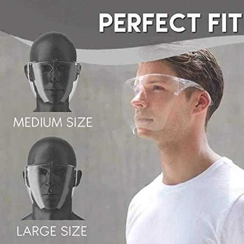 2 Packs Ranblf Innovative Face Shield Glasses Cover-Transparent Glasses Designed Fashion Style & Comfort M+L